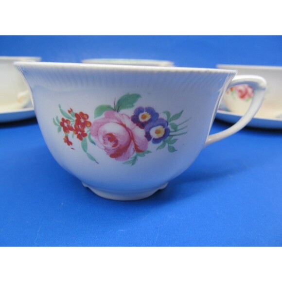 Johnson Brothers Old Staffordshire Malvern Tea cups and Saucers 3 Sets extra cup - Picture 2 of 16